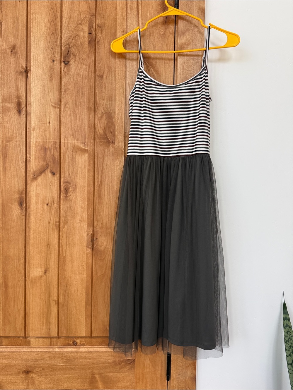 Black Stripe Tulle Dress for women